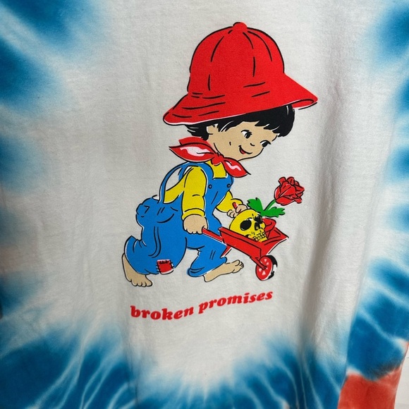 Broken Promises Garden Boy Tie Dye T-Shirt Unisex Size X-Large - Picture 2 of 7